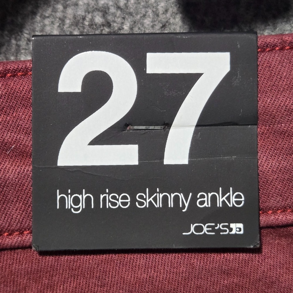 WOMEN'S JOE'S JEANS Size 27 High Rise Skinny Ankle Red Mahogany NWT - Picture 4 of 10